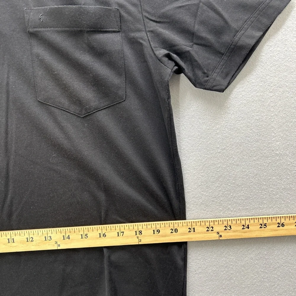 Gabicci Cotton Blend Pocket Polo Shirt Men Medium Logo Short Sleeve Black
